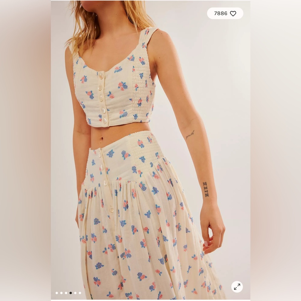 Free People Iris Corset Set in Multi Combo SMALL - Picture 3 of 7